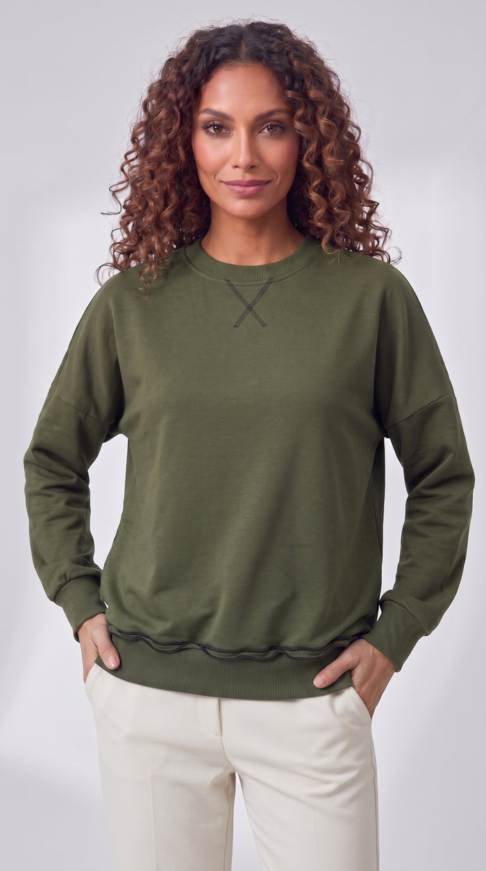 Mood 2817 Exposed Stich Oversized Sweat