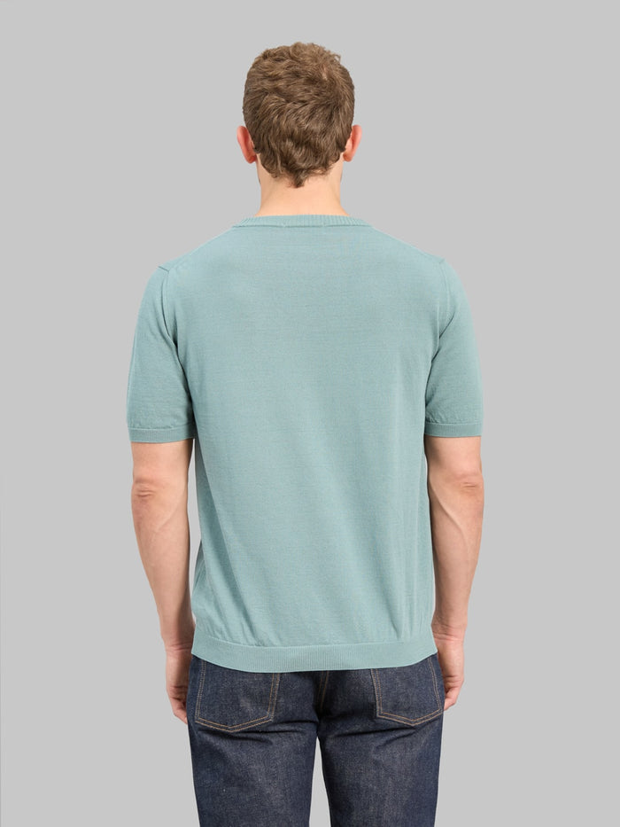 Mooncastle 12G Ice Cotton Crewneck TShirt Mist Green back fit