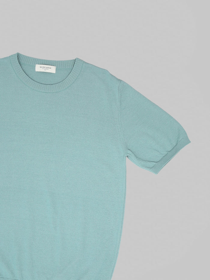 Mooncastle 12G Ice Cotton Crewneck TShirt Mist Green short sleeve
