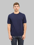 Mooncastle 12G Ice Cotton Crewneck T-Shirt Navy front fit