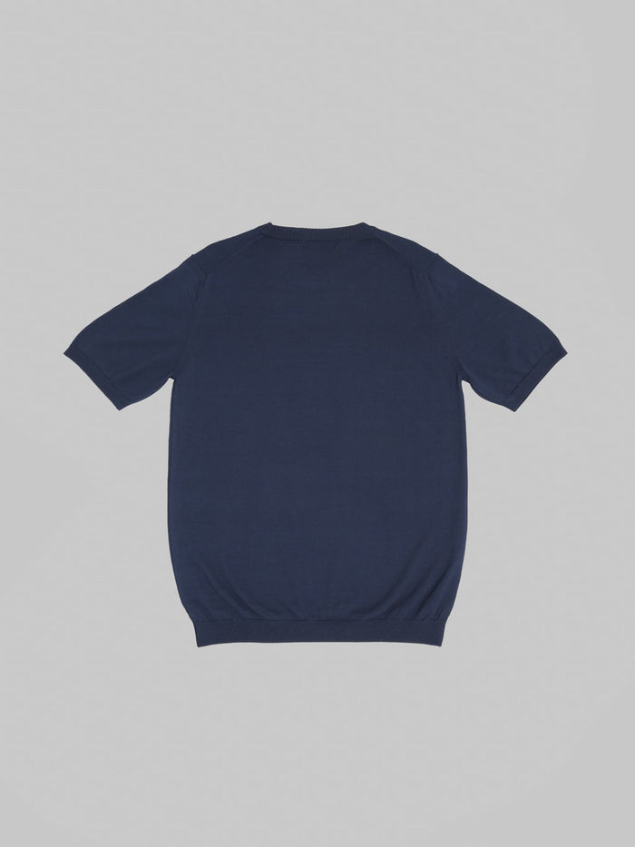 Mooncastle 12G Ice Cotton Crewneck T-Shirt Navy back