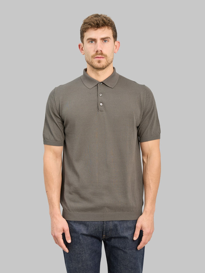 Mooncastle 12G Ice Cotton Polo Charcoal front fit