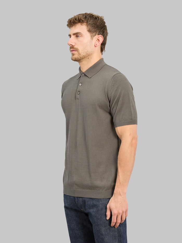 Mooncastle 12G Ice Cotton Polo Charcoal side fit
