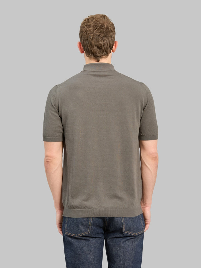 Mooncastle 12G Ice Cotton Polo Charcoal back fit