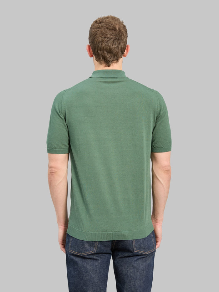 Mooncastle 12G Ice Cotton Polo Olive back fit
