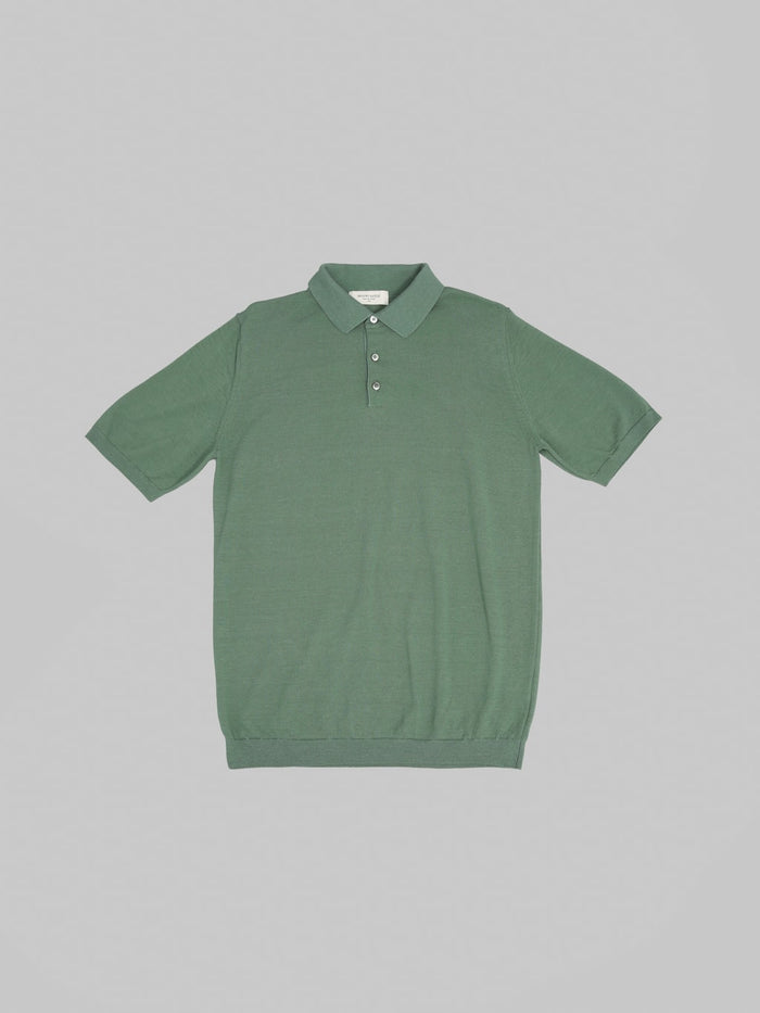Mooncastle 12G Ice Cotton Polo Olive front