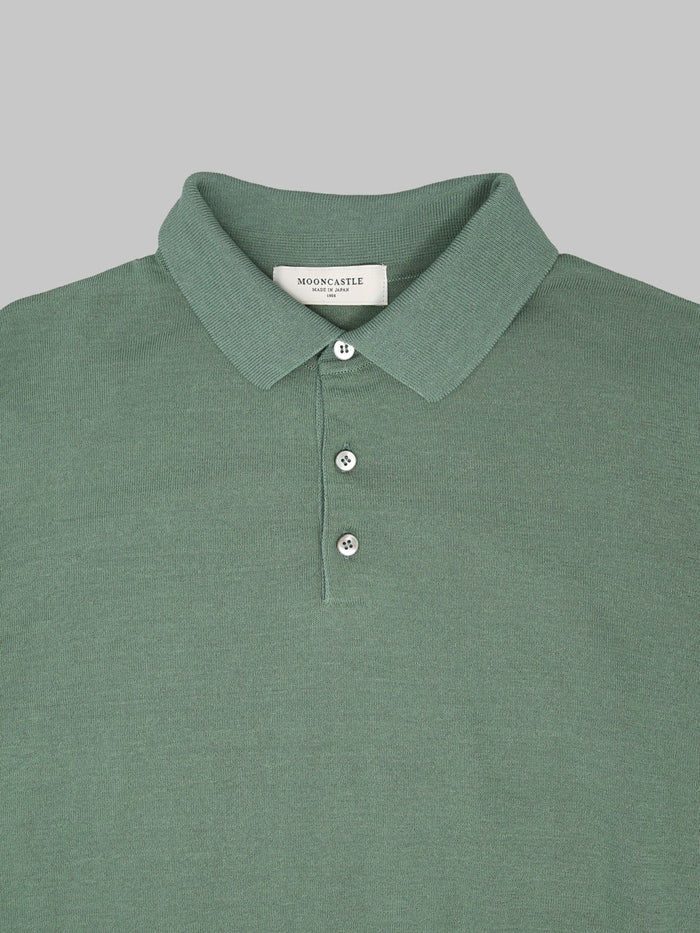 Mooncastle 12G Ice Cotton Polo Olive collar