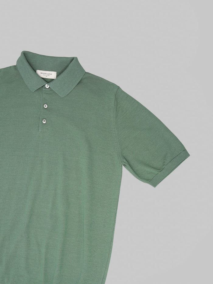Mooncastle 12G Ice Cotton Polo Olive sleeve