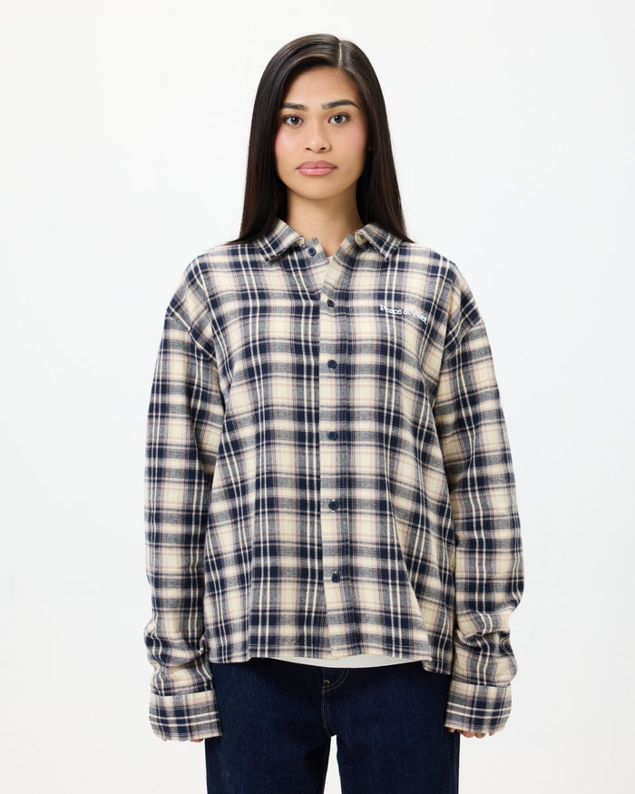 MoPQ - Wordmark Button Up Navy - Kalifornia Jean Bar