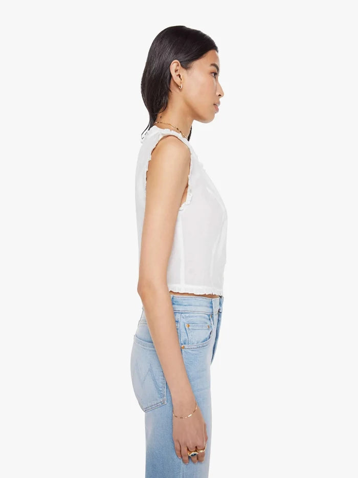 Mother - The Sweetheart Blouse in Bright White - Kalifornia Jean Bar