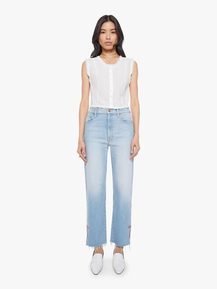 Mother - The Sweetheart Blouse in Bright White - Kalifornia Jean Bar