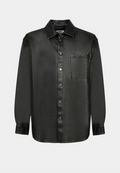 MSGM Men'S Leather Longsleeve Shirt Black