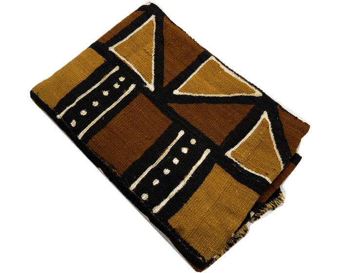Mud Cloth Hand Woven - Brown White Black