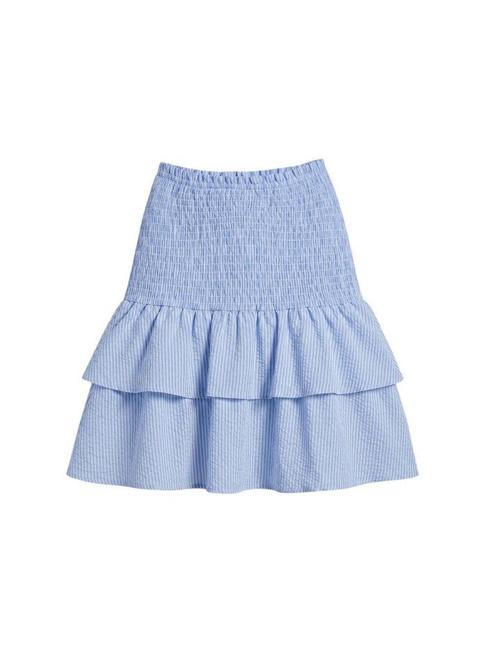 Skirts APOELLA Nafsika Smocked Short Skirt Striped Blue Apoella