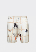 Nahmias Wildlife Silk Shorts Cream