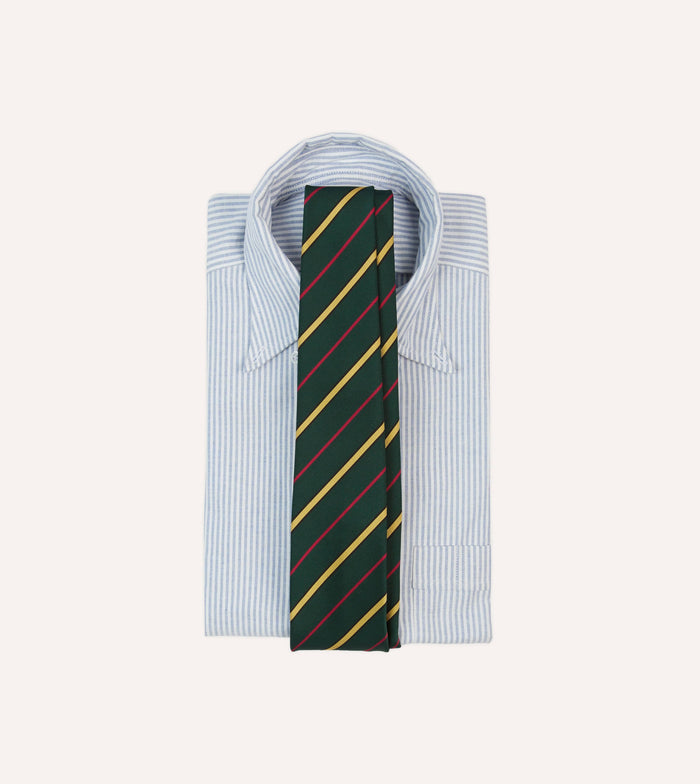 Navy, Red and White Multi Stripe Mogador Silk Tipped Tie