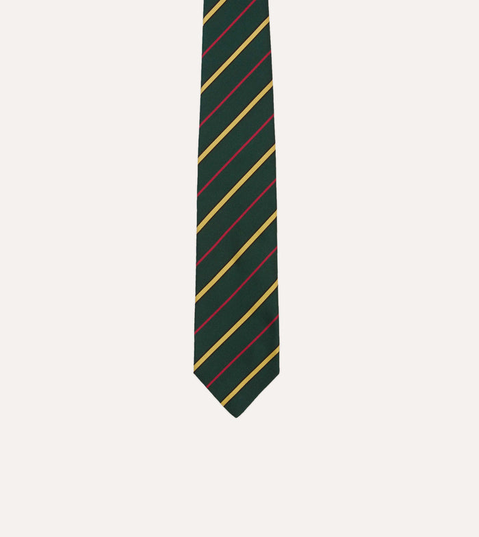 Navy, Red and White Multi Stripe Mogador Silk Tipped Tie