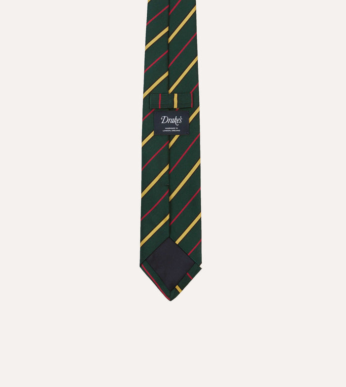 Navy, Red and White Multi Stripe Mogador Silk Tipped Tie
