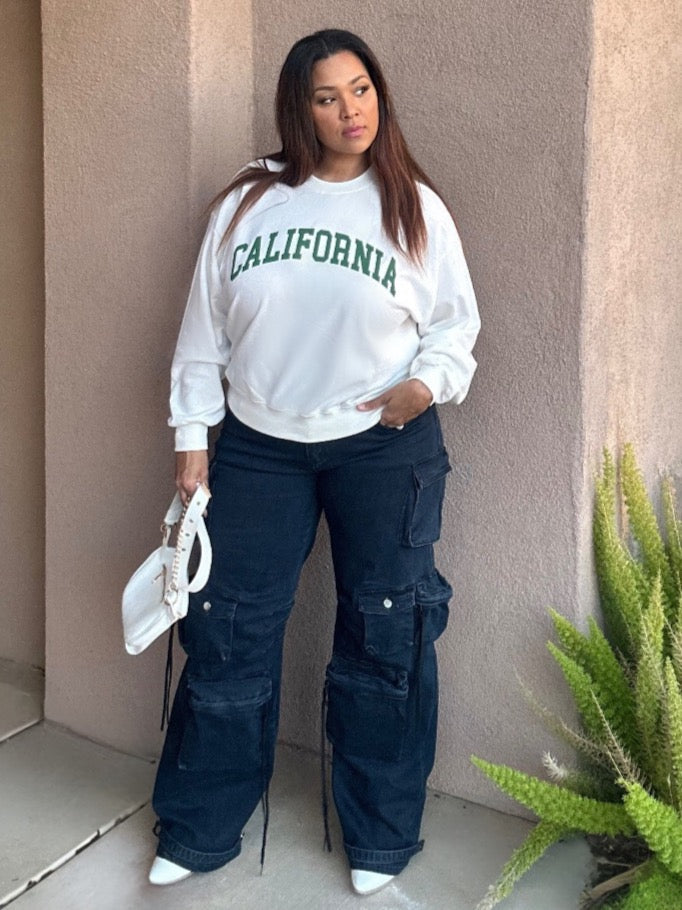 Navy Stretch Cargo Jeans image 7