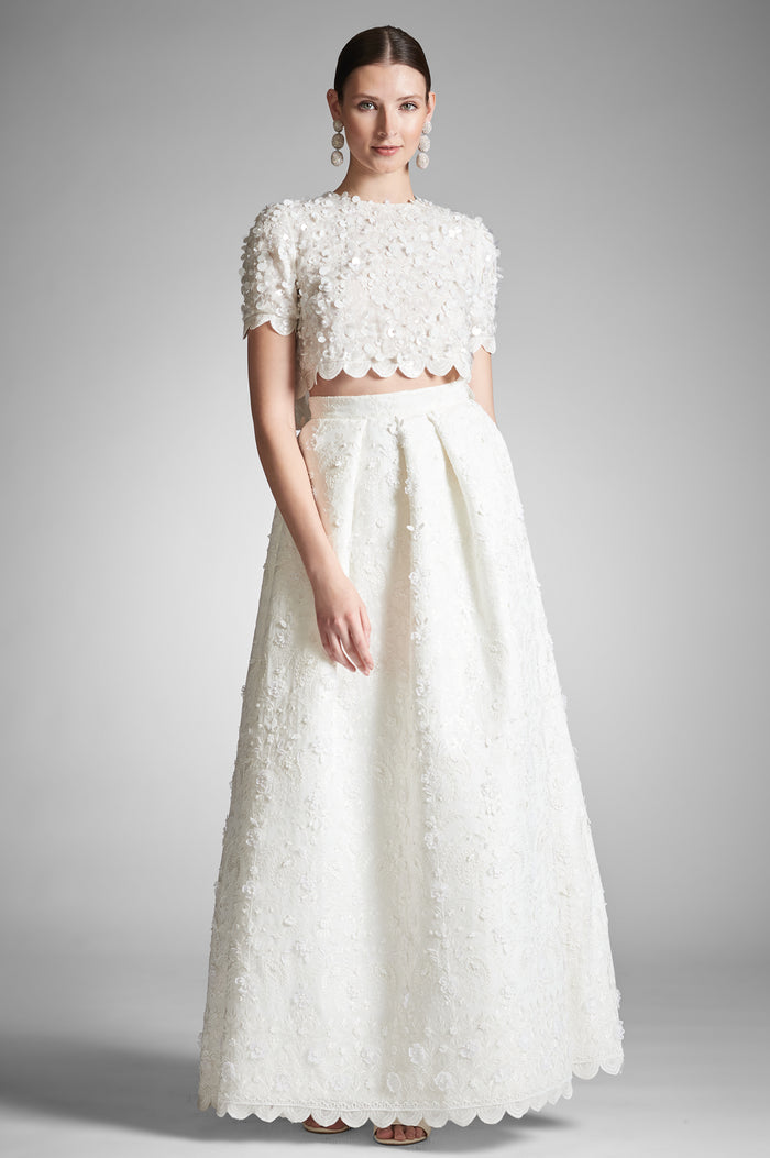 NAYA IVORY EMBROIDERED OPEN BACK TOP