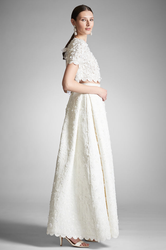 NAYA IVORY EMBROIDERED OPEN BACK TOP