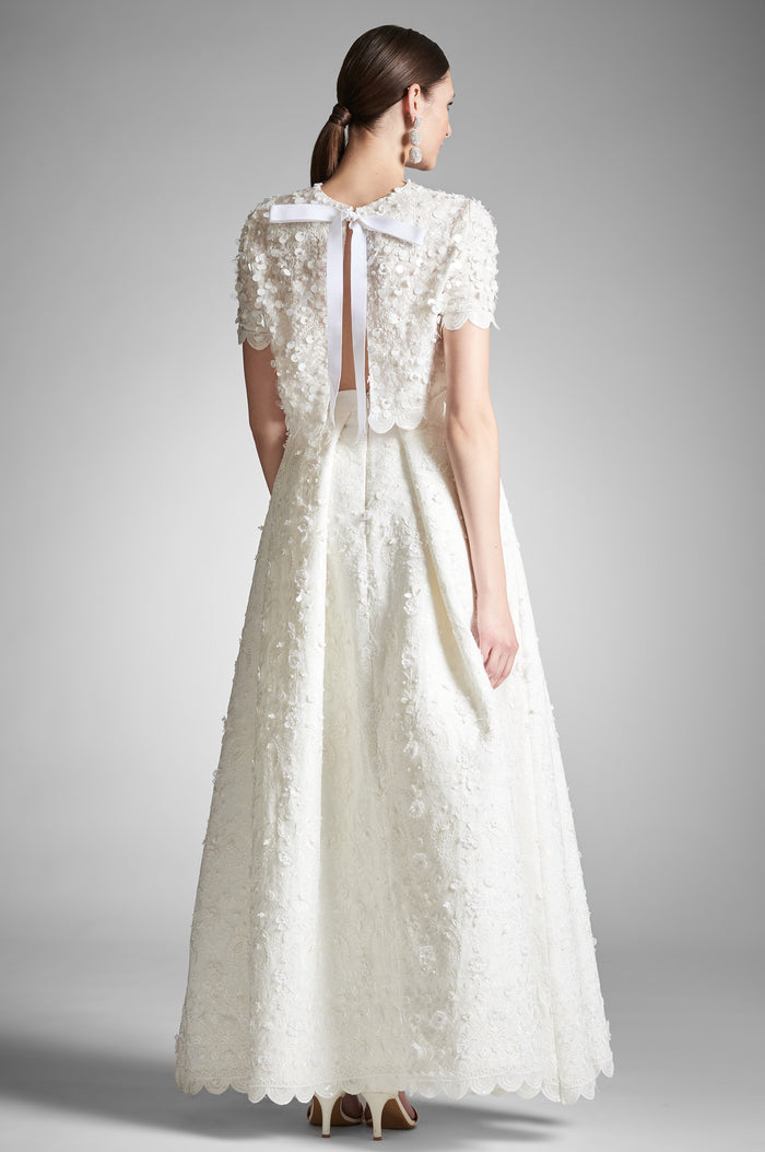 NAYA IVORY EMBROIDERED OPEN BACK TOP
