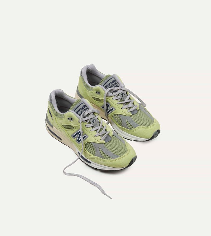 New Balance 'Summer Brights’ Green Banana Made in UK 991v2 Trainers