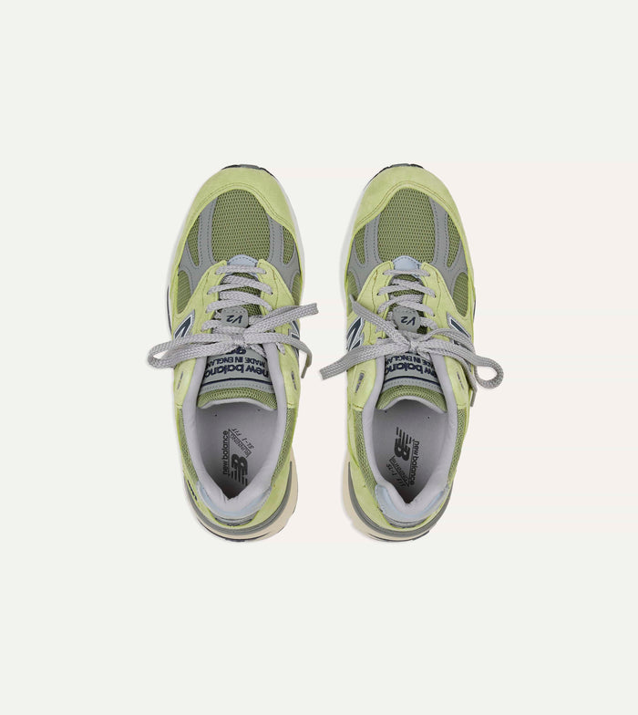 New Balance 'Summer Brights’ Green Banana Made in UK 991v2 Trainers