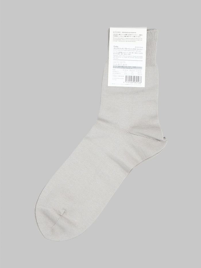 nishiguchi kutsushita egyptian cotton plain socks light gray label