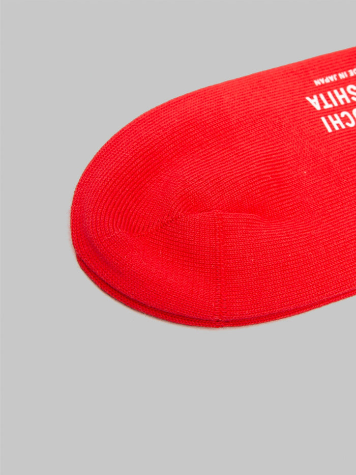 Nishiguchi Kutsushita Egyptian Cotton Plain Socks Red toe