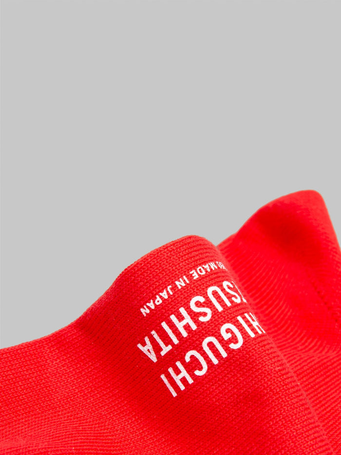 Nishiguchi Kutsushita Egyptian Cotton Plain Socks Red texture