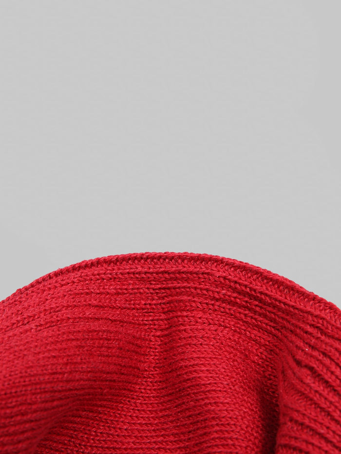 Nishiguchi Kutsushita Linen Ribbed Socks Antique Red texture