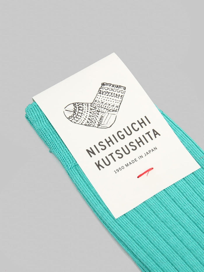 Nishiguchi  Kutsushita Silk Cotton Ribbed Socks Cast Iron Railings label