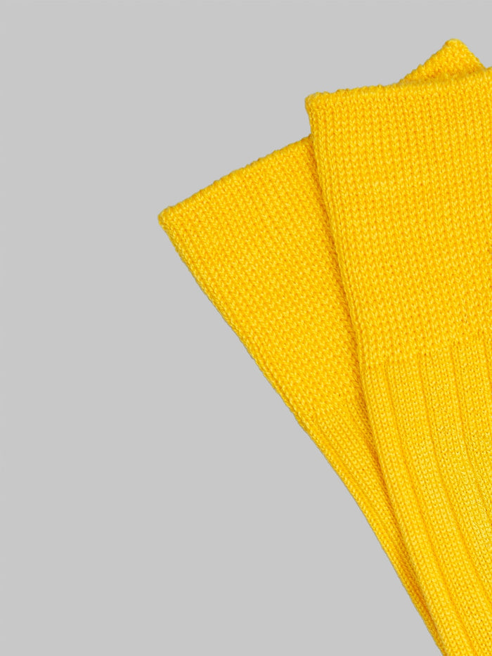 Nishiguchi Kutsushita Silk Cotton Ribbed Socks Susuki Gold rib