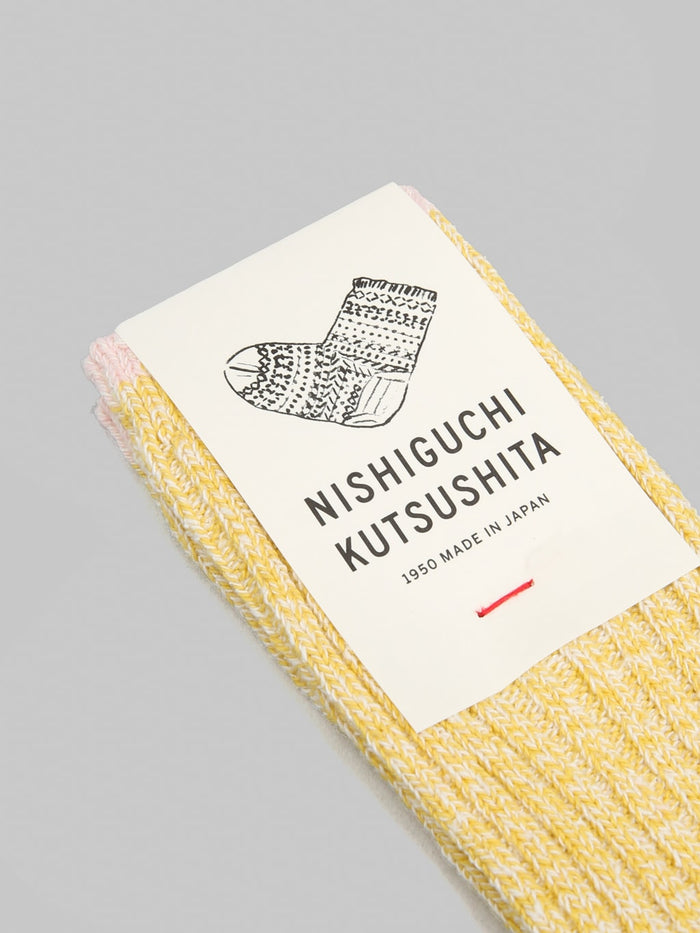 Nishiguchi  Kutsushita Silk Cotton Socks Colorful Flags label