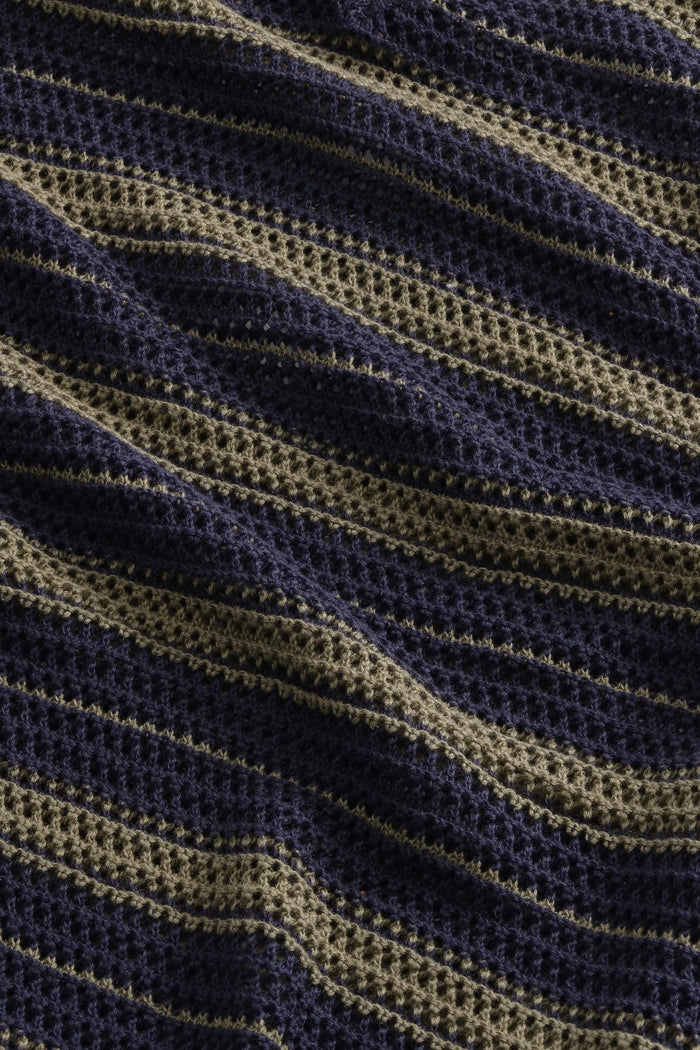 NN. 07 - Cale V-Neck Polo in Capers Stripe
