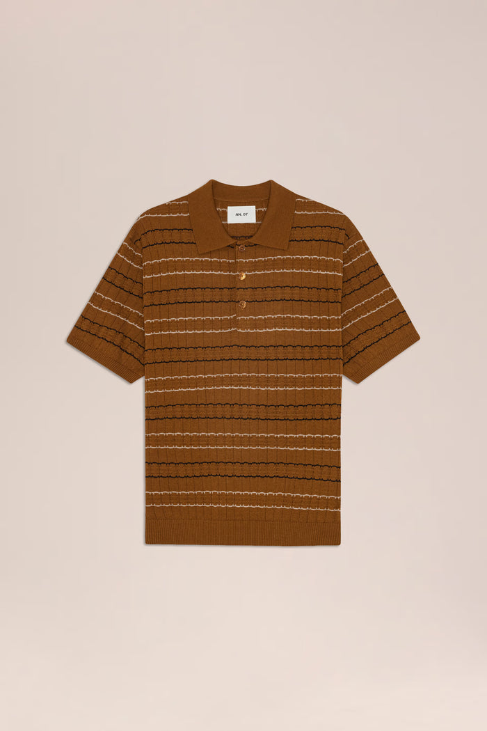 NN. 07 - Cinnamon Alfie Pointelle Stitch Polo