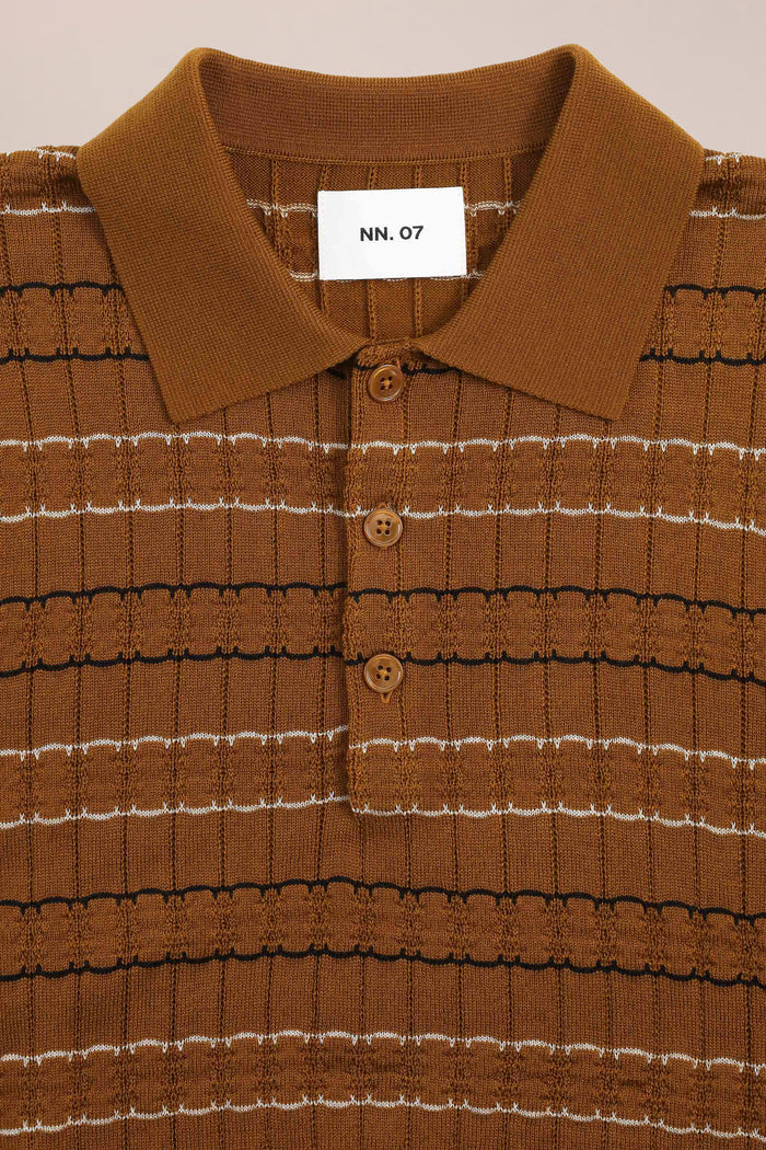 NN. 07 - Cinnamon Alfie Pointelle Stitch Polo