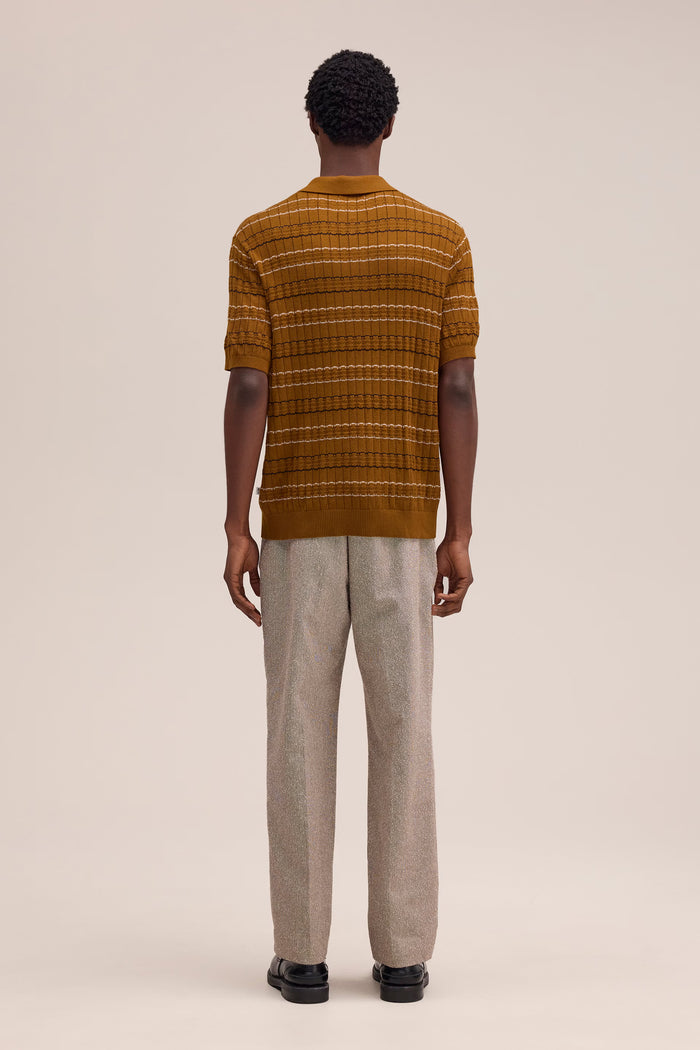 NN. 07 - Cinnamon Alfie Pointelle Stitch Polo