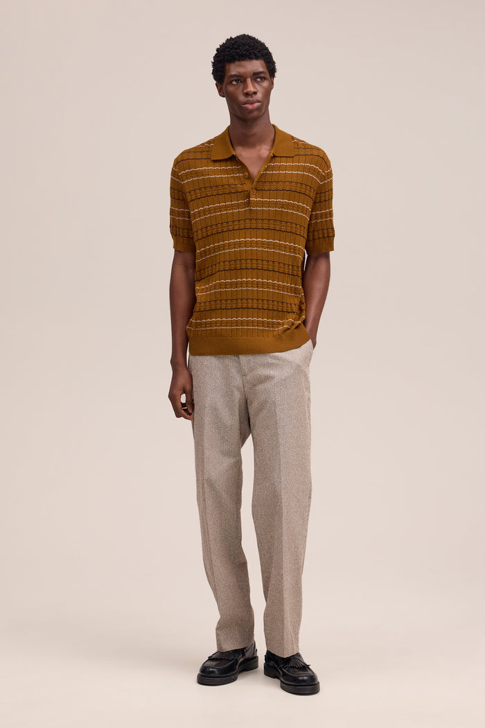 NN. 07 - Cinnamon Alfie Pointelle Stitch Polo