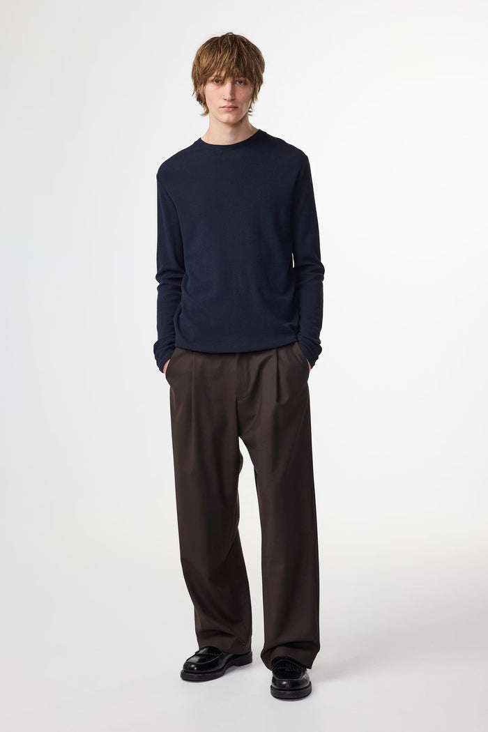 NN. 07 - Clive Waffle Knit Tee Navy