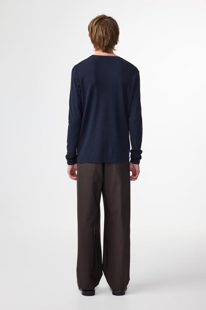 NN. 07 - Clive Waffle Knit Tee Navy