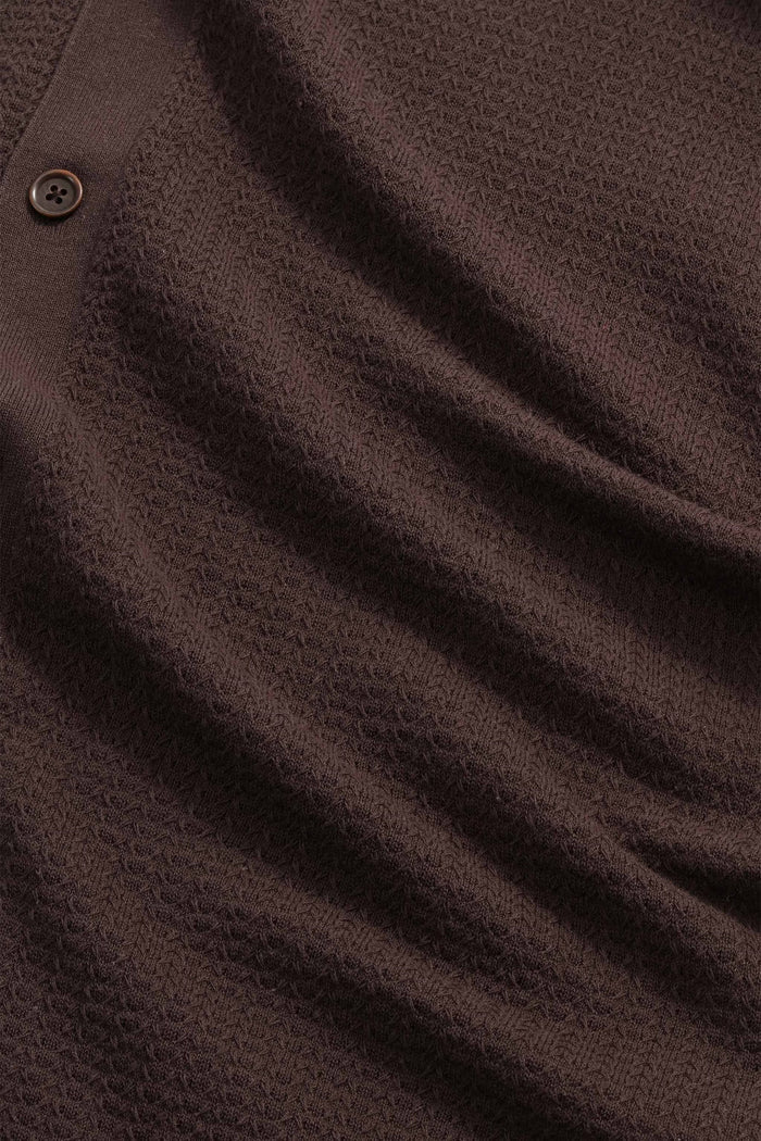 NN. 07 - Deep Truffle Nalo Textured Stitch Polo