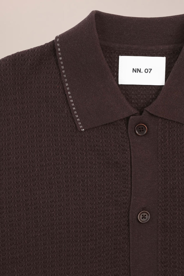 NN. 07 - Deep Truffle Nalo Textured Stitch Polo