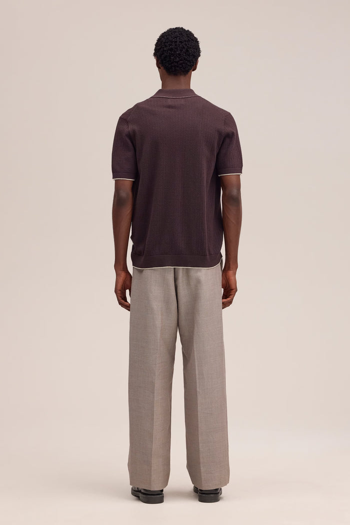 NN. 07 - Deep Truffle Nalo Textured Stitch Polo