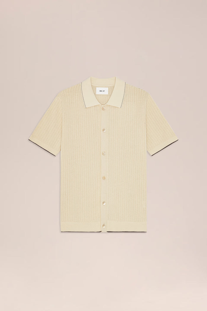 NN. 07 - Ivory Nalo Textured Stitch Polo