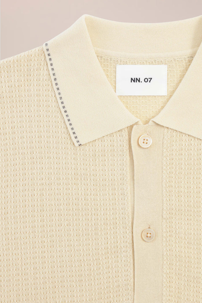 NN. 07 - Ivory Nalo Textured Stitch Polo