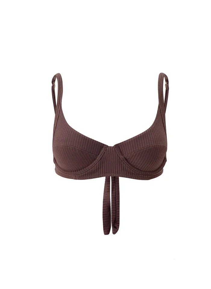 Swimwear Melissa Odabash Noto Cup Bikini Top Brown Ribbed Apoella