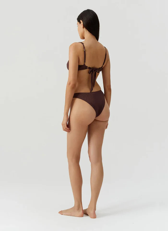 Swimwear Melissa Odabash Noto Cup Bikini Top Brown Ribbed Apoella