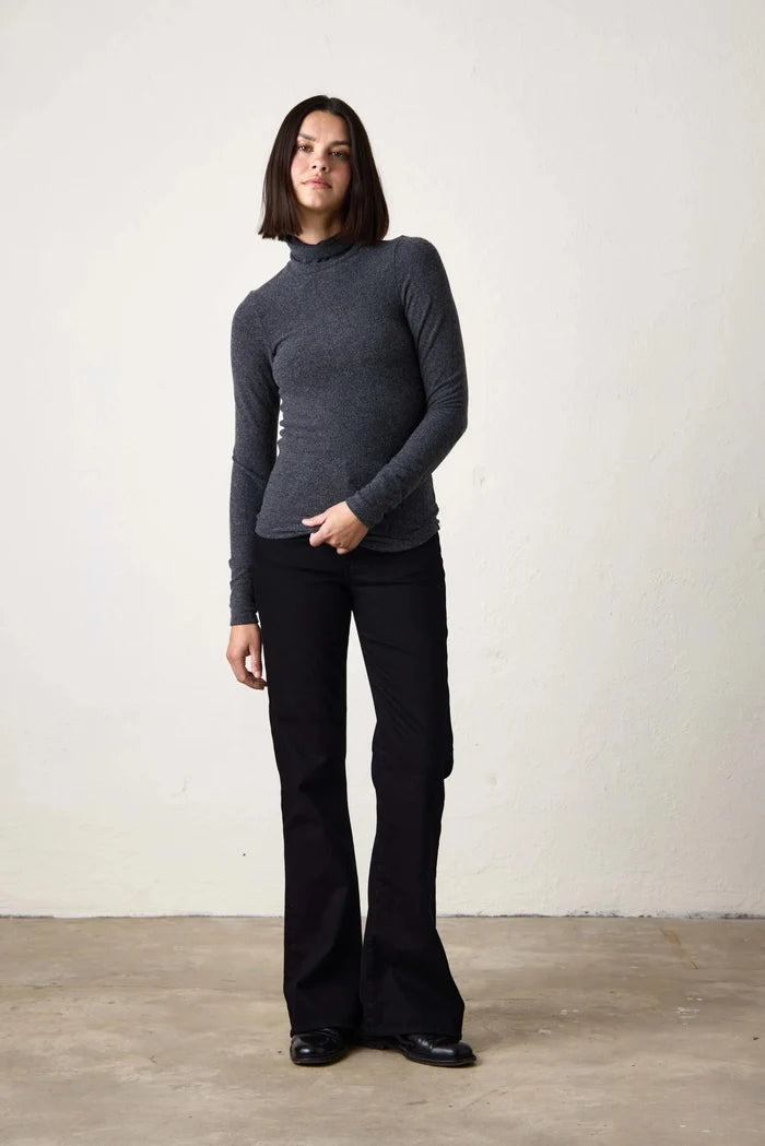 NSF - Lani Plush Fitted Turtleneck in Black - Kalifornia Jean Bar